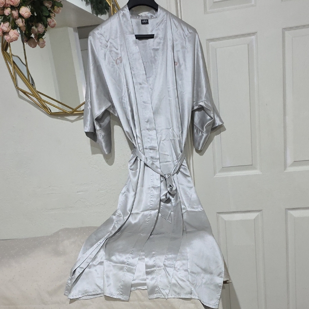 SLIP SILK Silver Long Robe – Slip - Picture 3 of 9